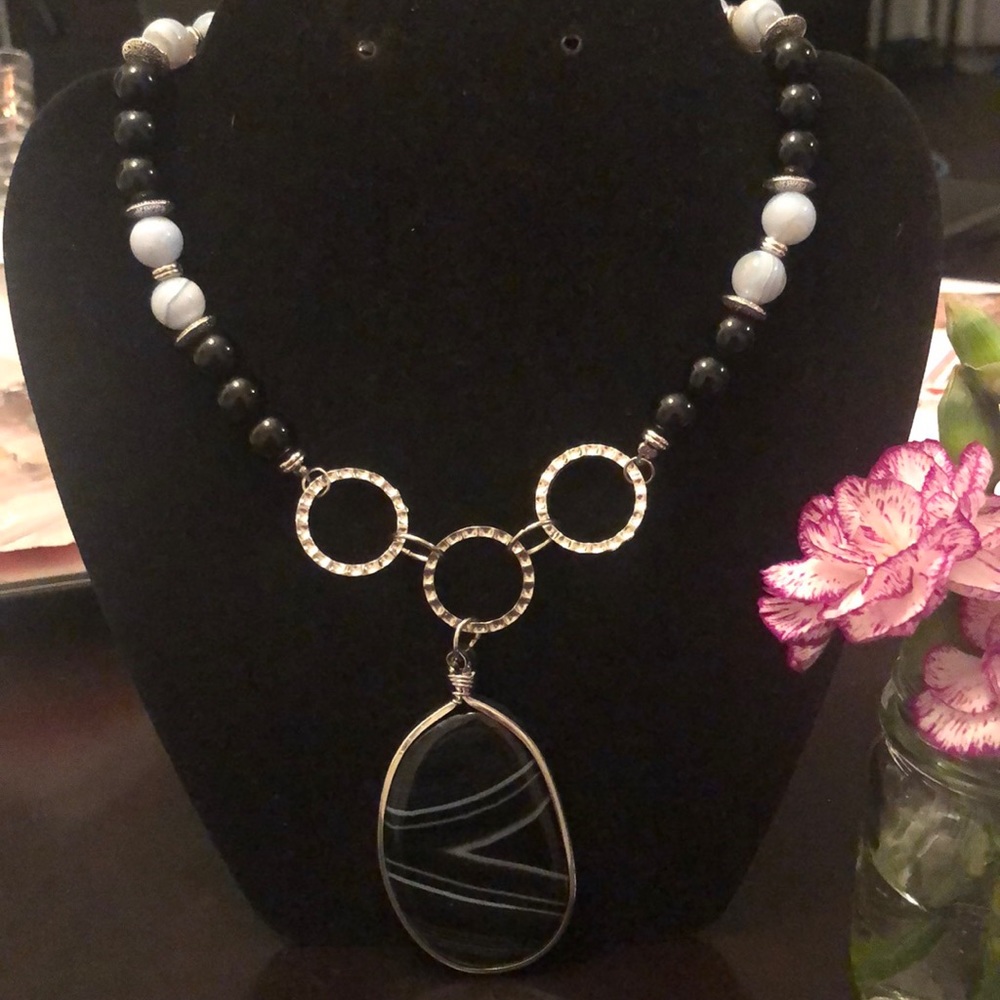 Agate and Jade Necklace